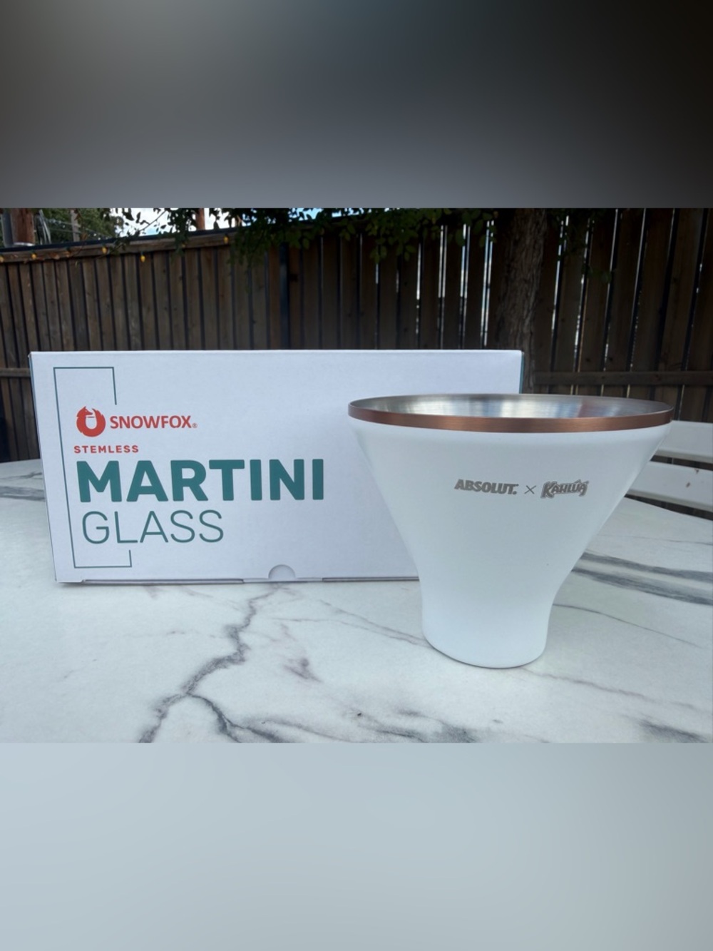 Branded stainless steel martini glasses-set of 2